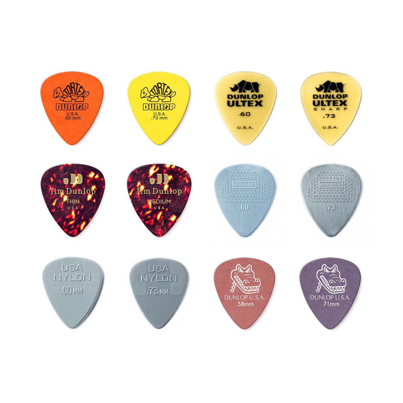 Jim Dunlop Light-Medium Plectrum Variety Pack, 12-Picks