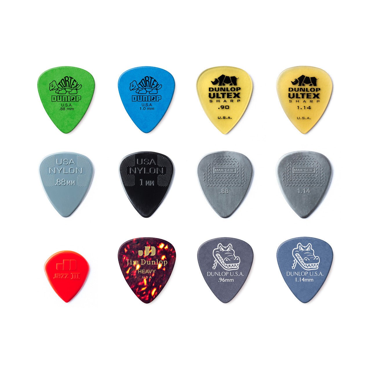 Jim Dunlop Medium-Heavy Plectrum Variety Pack, 12-Picks