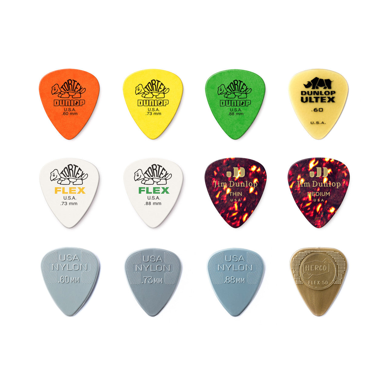 Jim Dunlop Acoustic Guitar Plectrum Variety Pack, 12-Picks