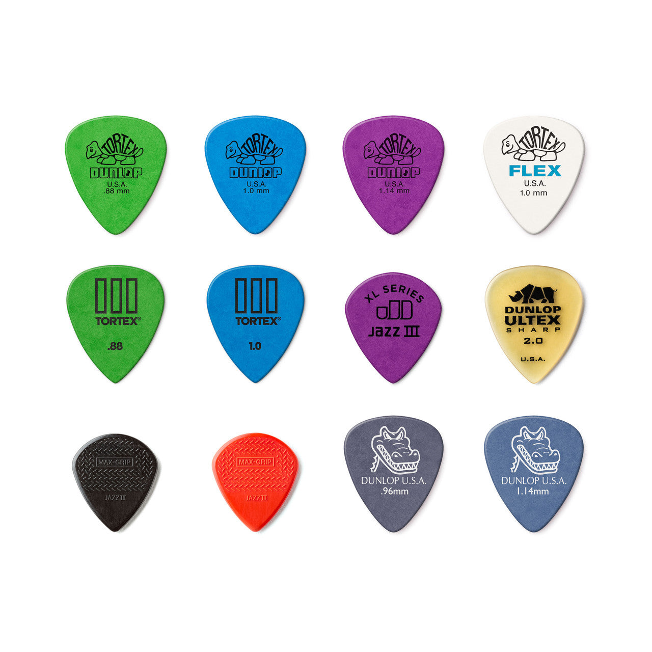 Jim Dunlop Electric Guitar Plectrum Variety Pack, 12-Picks