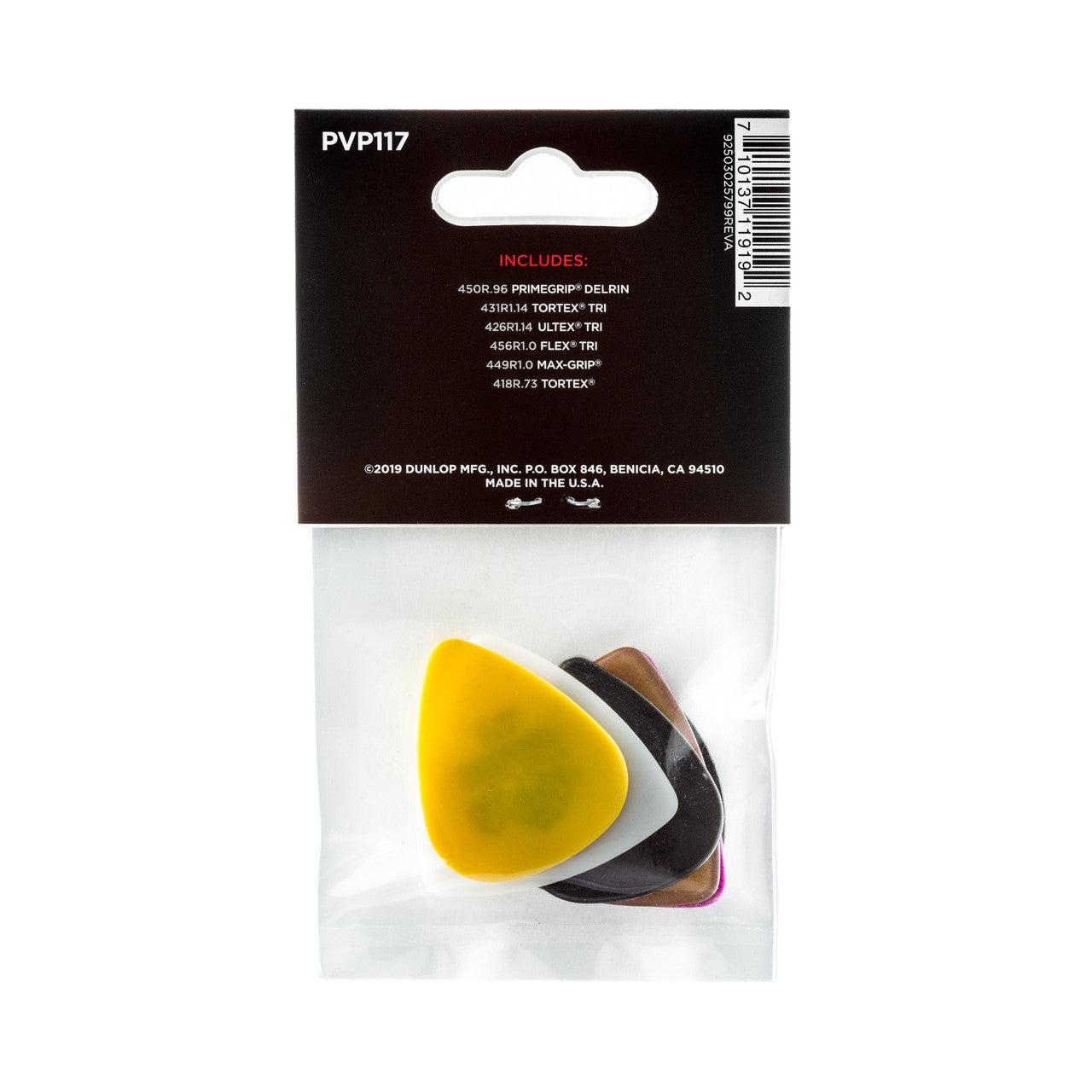 Jim Dunlop Bass Plectrum Variety Pack, 6-Picks
