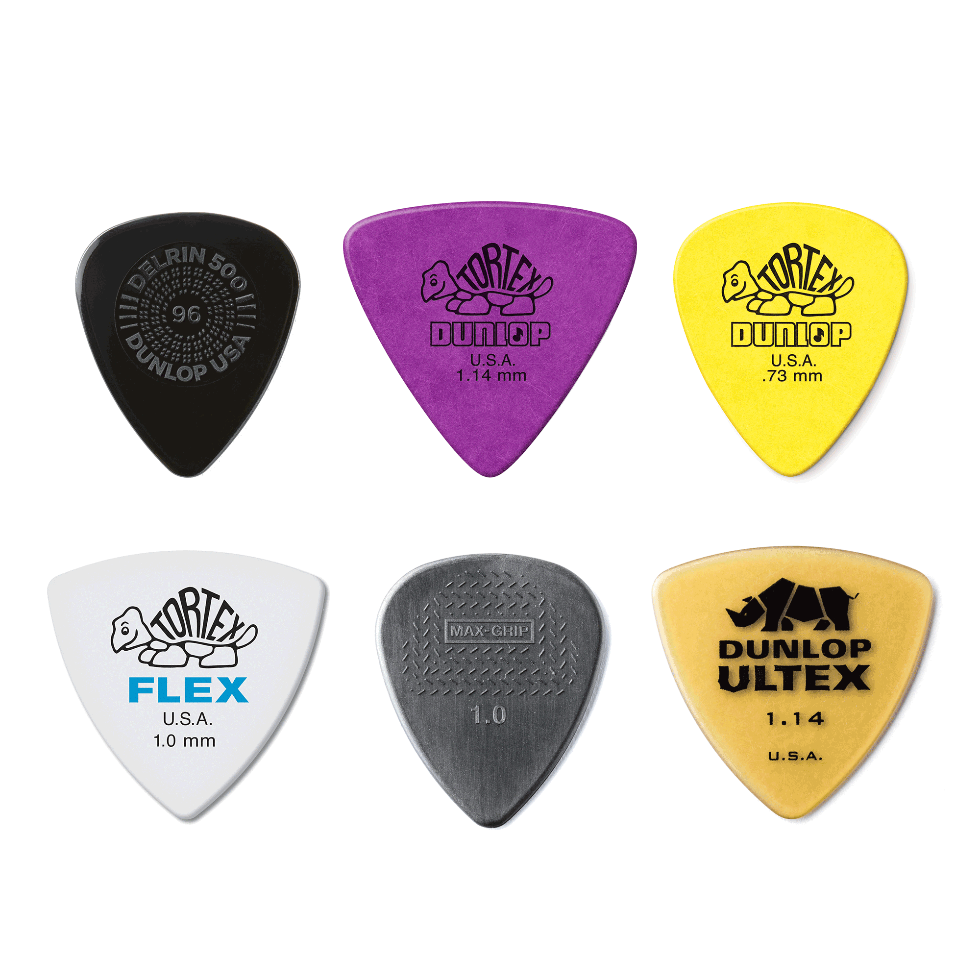 Jim Dunlop Bass Plectrum Variety Pack, 6-Picks