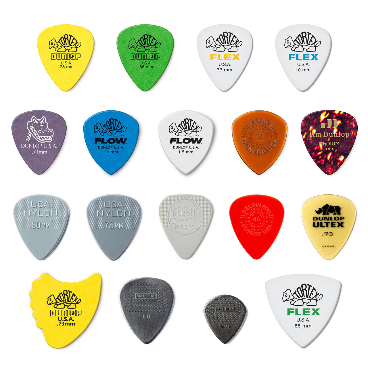 Jim Dunlop PVP120 Recording Picks & Plectrums Variety Bundle, 18-Pack