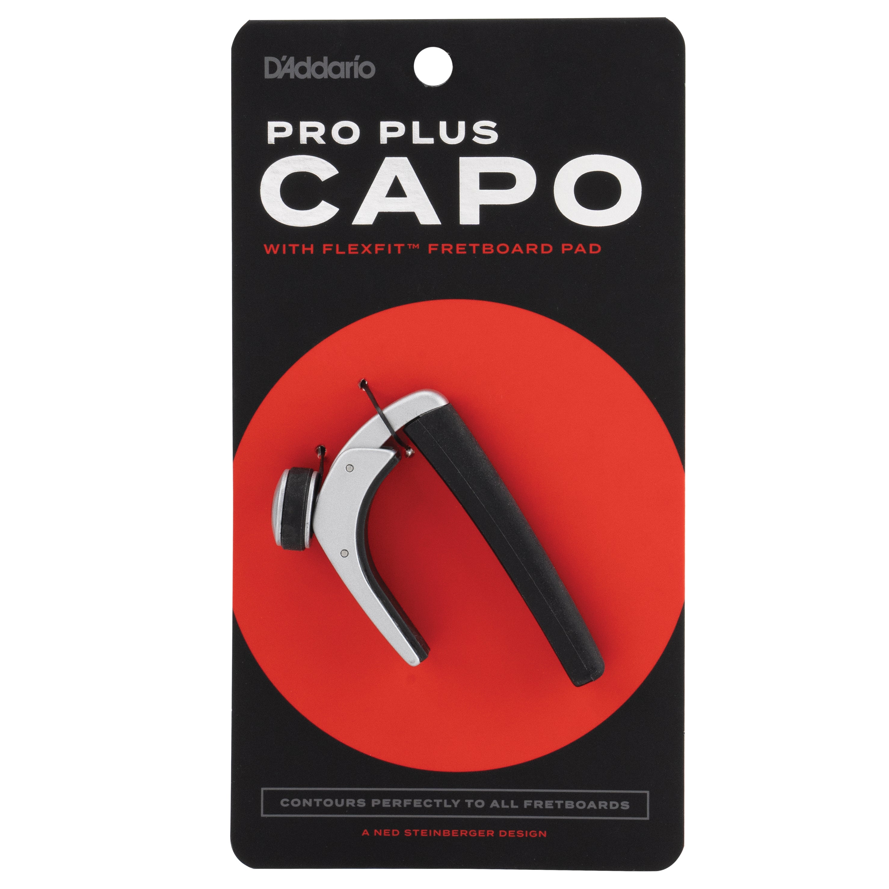 D'Addario Pro Plus Guitar Capo, Silver