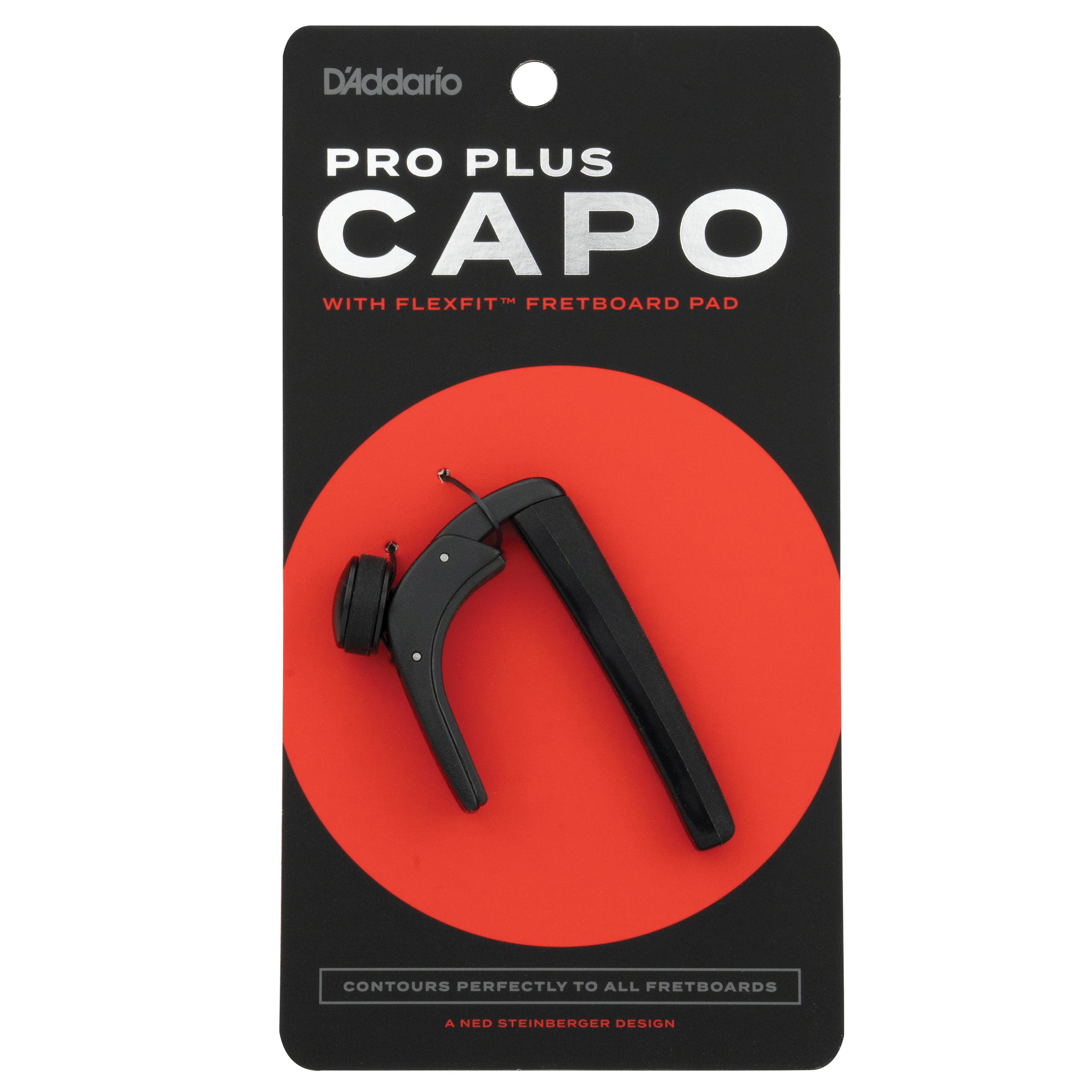 D'Addario Pro Plus Guitar Capo, Black