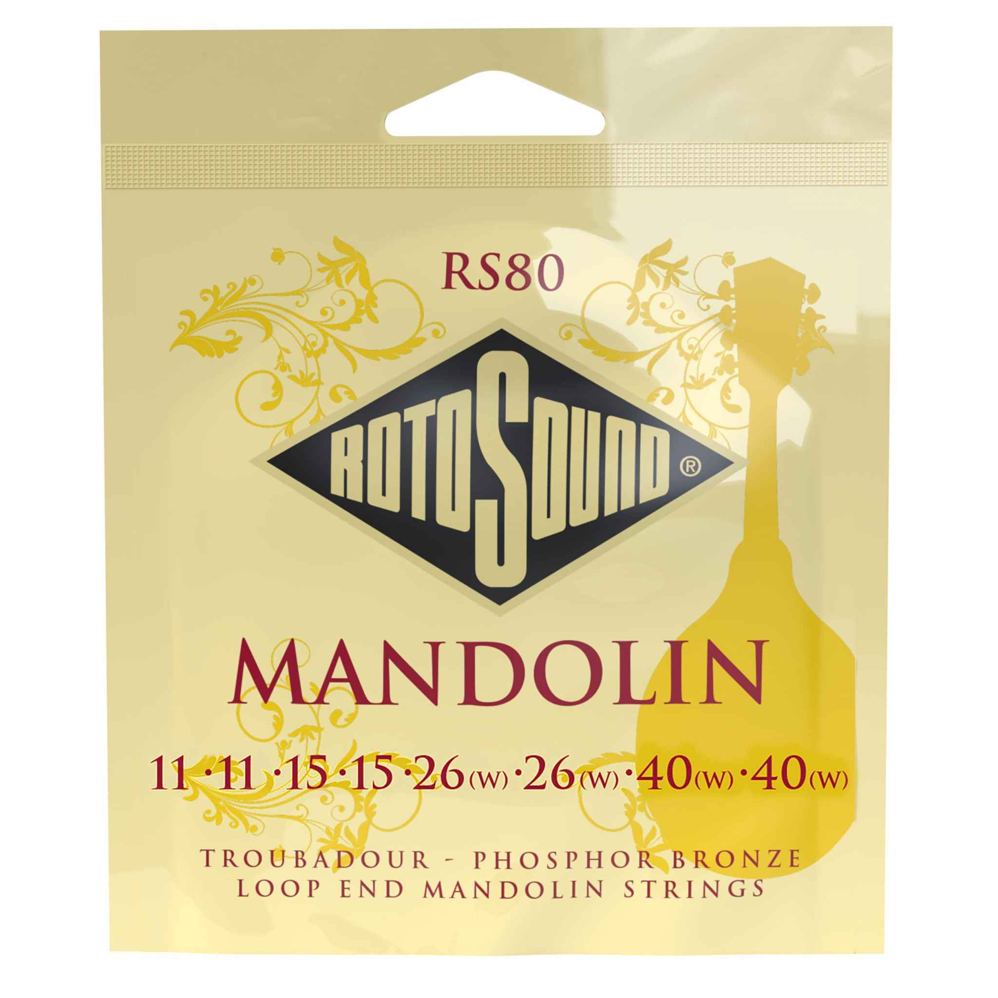 Rotosound RS80 Phosphor Bronze 11-40 Troubadour Mandolin Strings