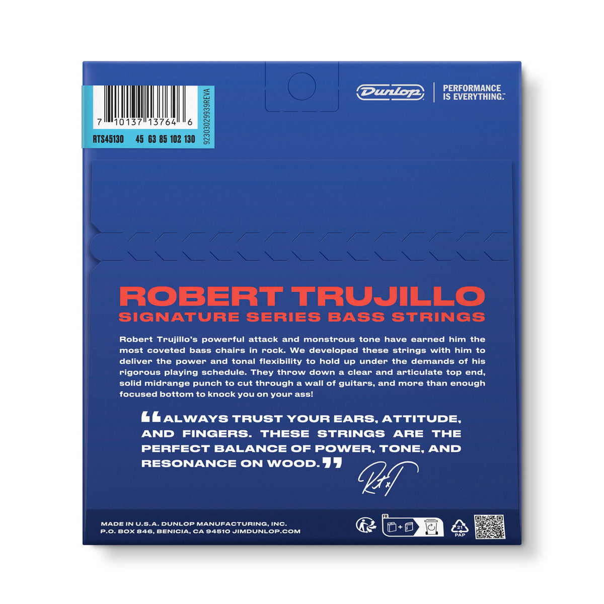 Nickel 45-105 Robert Trujillo Cordes De Basse Jim Dunlop Robert Trujillo Signature - Jeu 4 Cordes Nickel 45-105 Cordes Basse 4 Cordes