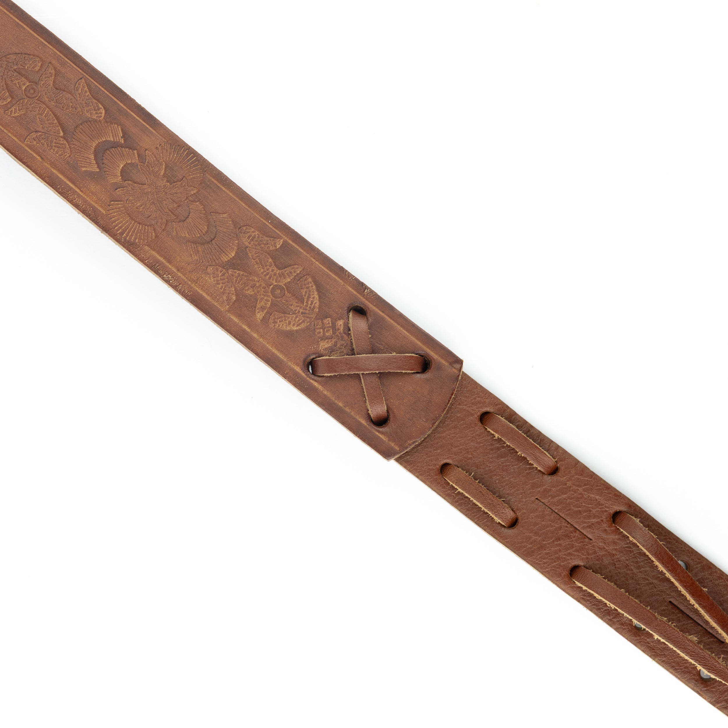 RightOn! Legend Brian May Replica Bohemian Leather Guitar Strap, Brown