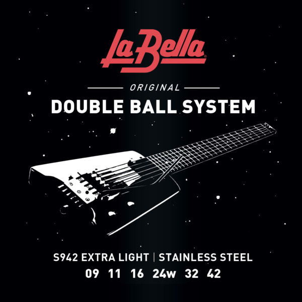 La Bella Hard Stainless Steel Steinberger Double Ball End 9-42 Extra Light