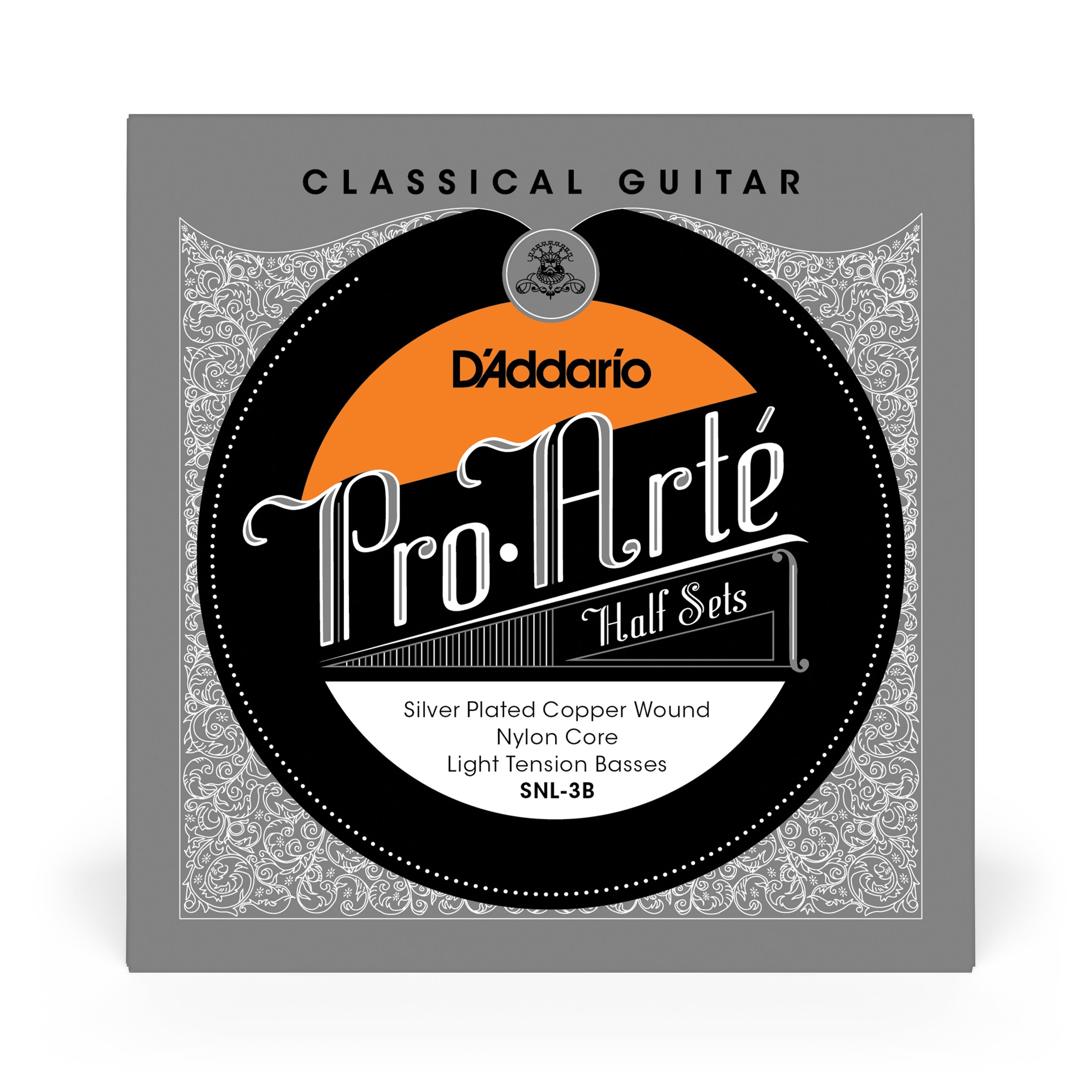 D'Addario SNL-3B Pro-Arté Silver-Plated Copper Classical Guitar Basses (EJ43 Half Set)