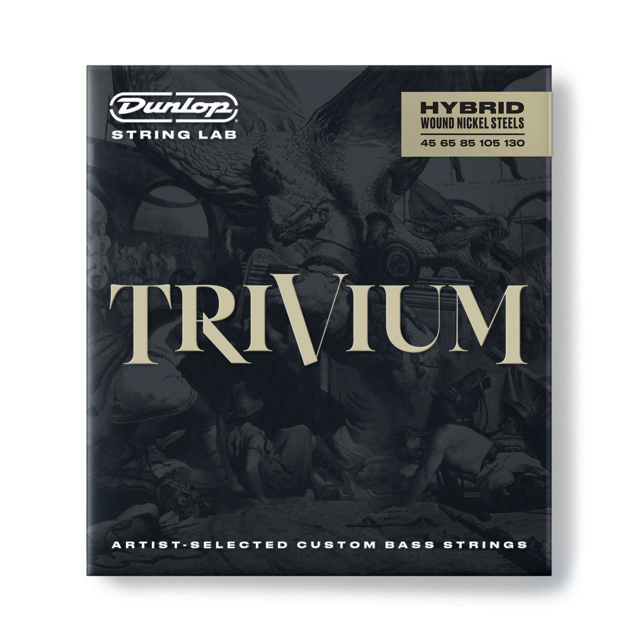 Jim Dunlop TRIVIUM Hybrid Nickel Wound 45-130 5-String Bass Guitar Strings, Long Scale