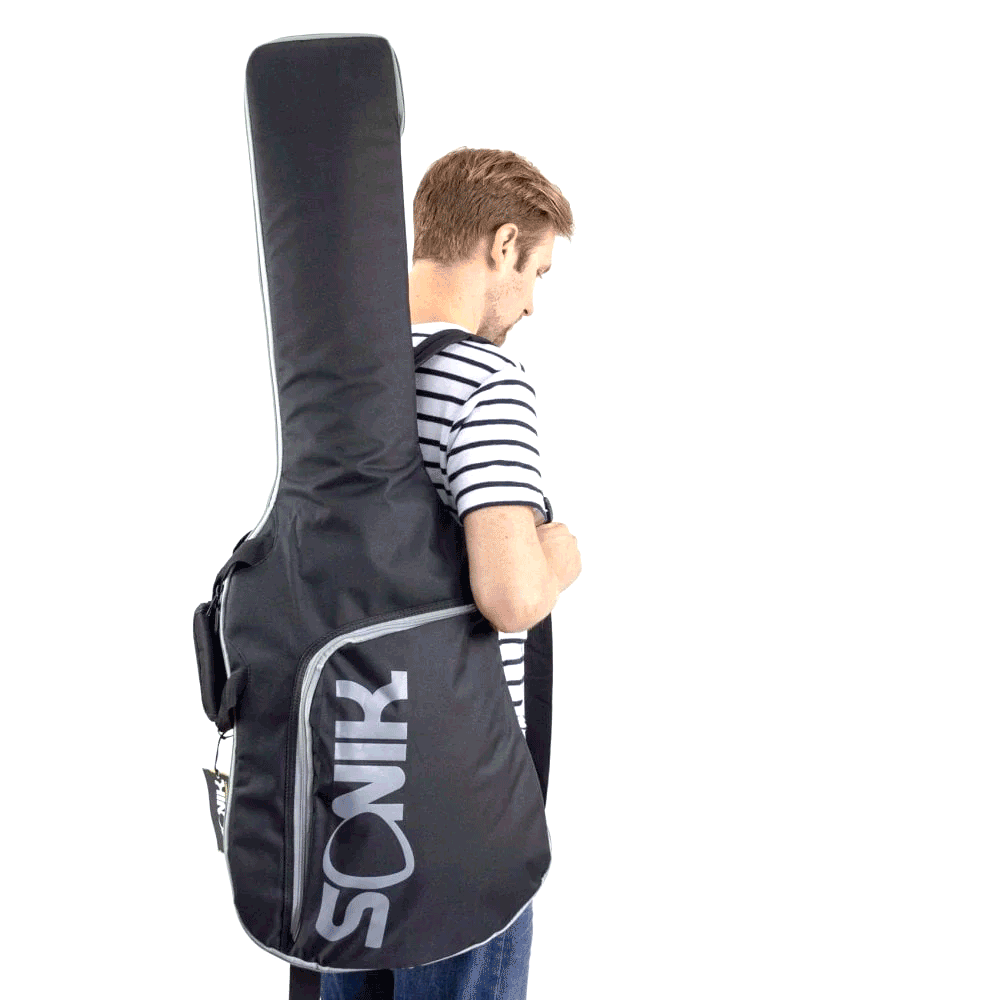 Sonik Deluxe Electric Guitar Gig Bag, Black/Grey