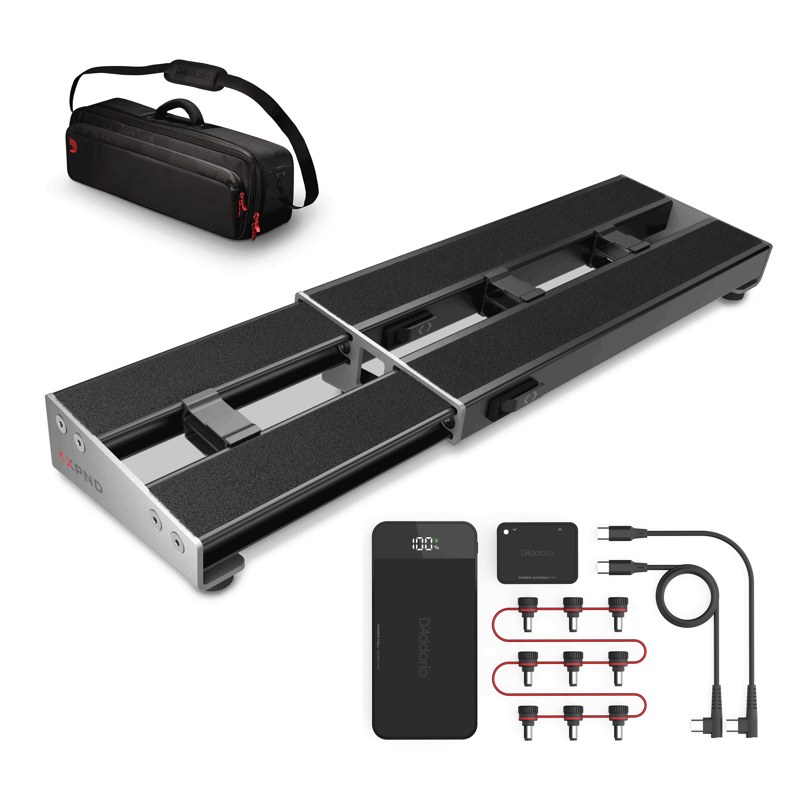 D'Addario XPND 1 Pedalboard, Case, and Power Bundle