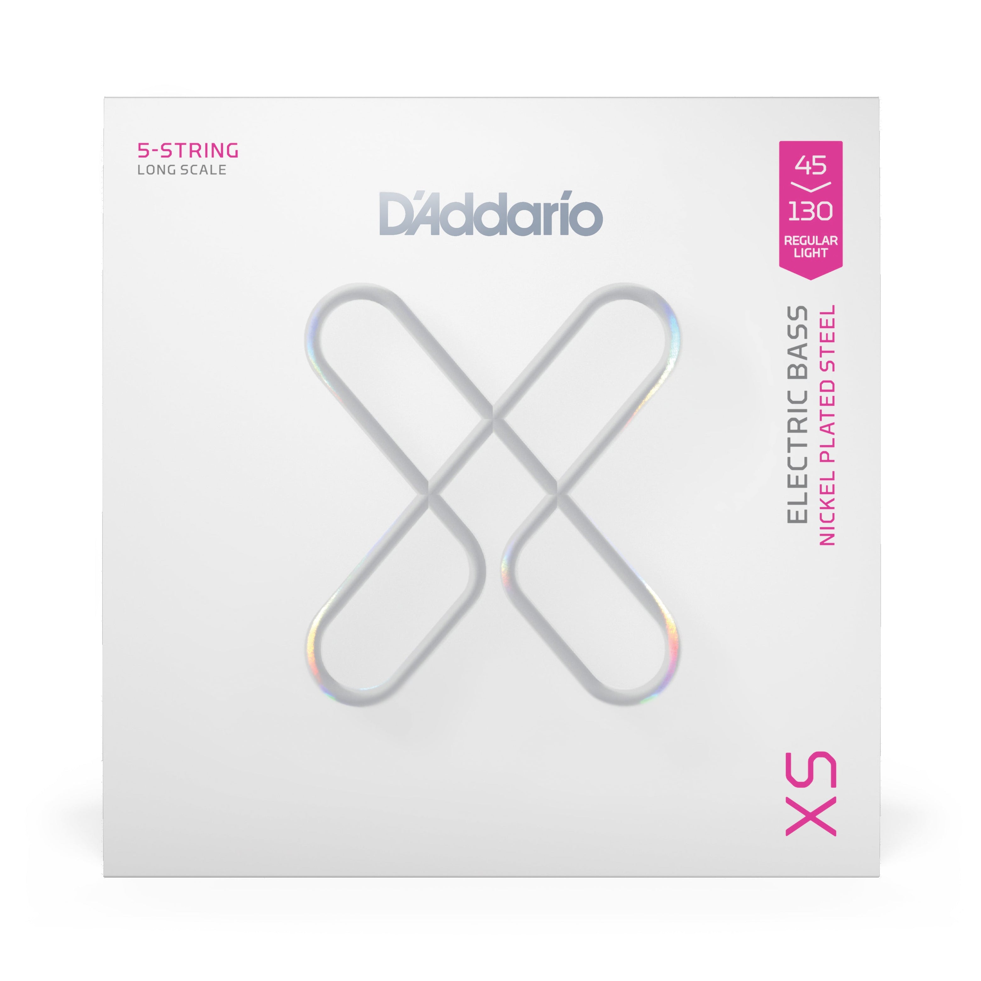 D'Addario XS Nickel 45-130 5-String Bass Guitar Strings, Long Scale