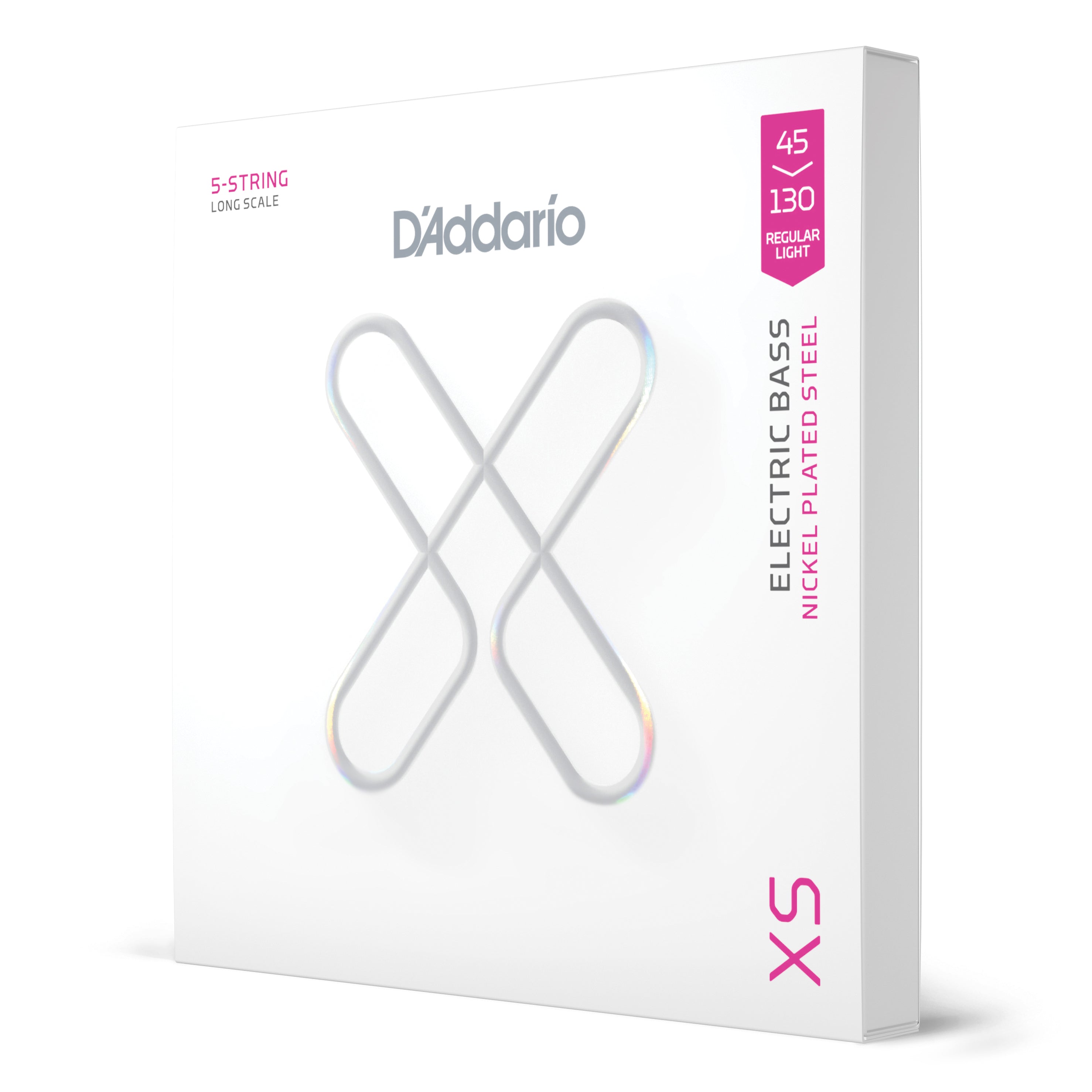 D'Addario XS Nickel 45-130 5-String Bass Guitar Strings, Long Scale