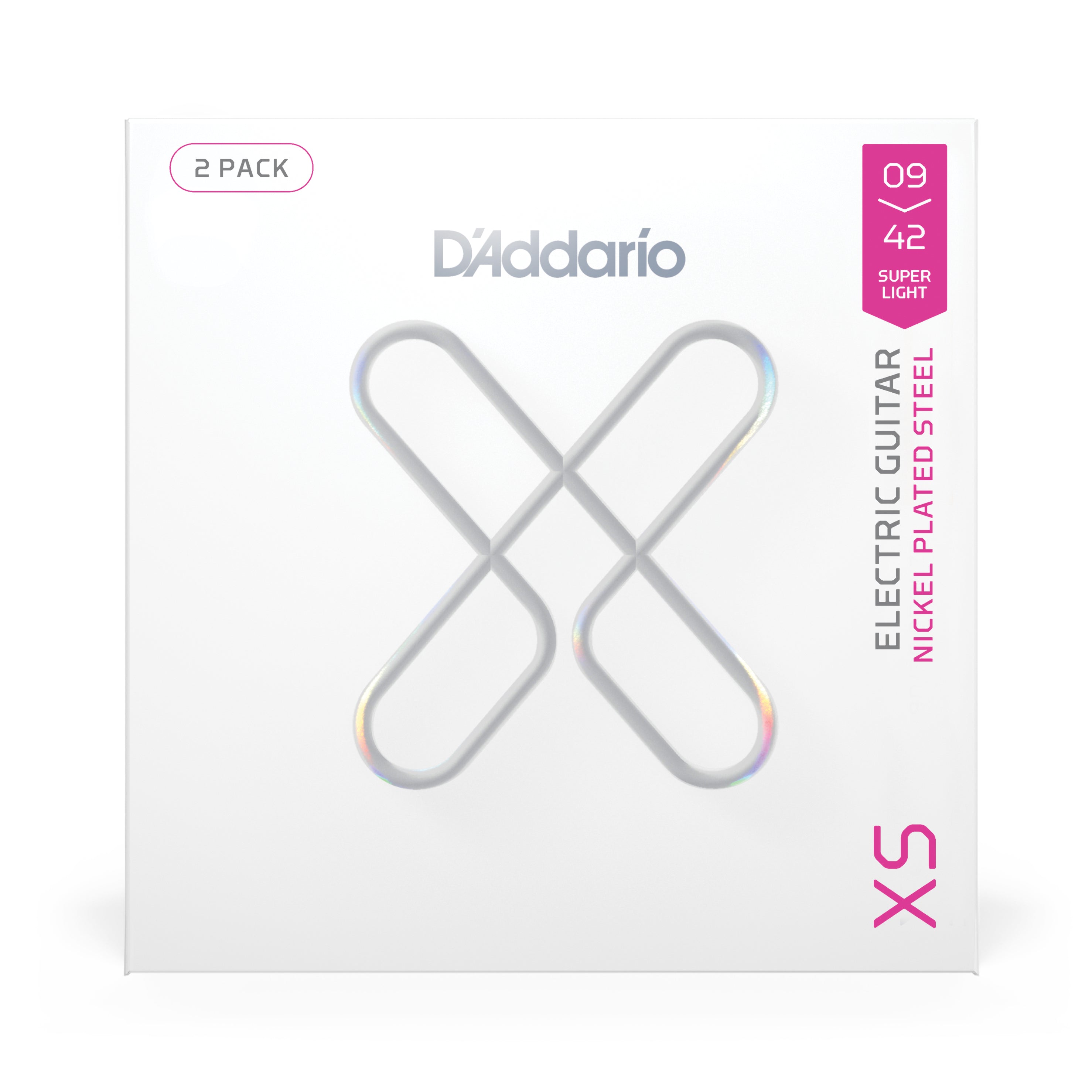 D'Addario XS Nickel 9-42 Electric Guitar Strings, Light, 2-Pack