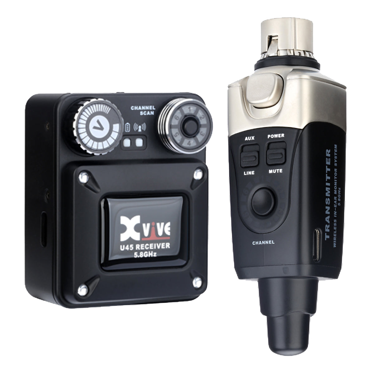 Xvive U45-BLK In-Ear Monitor Wireless System, Black