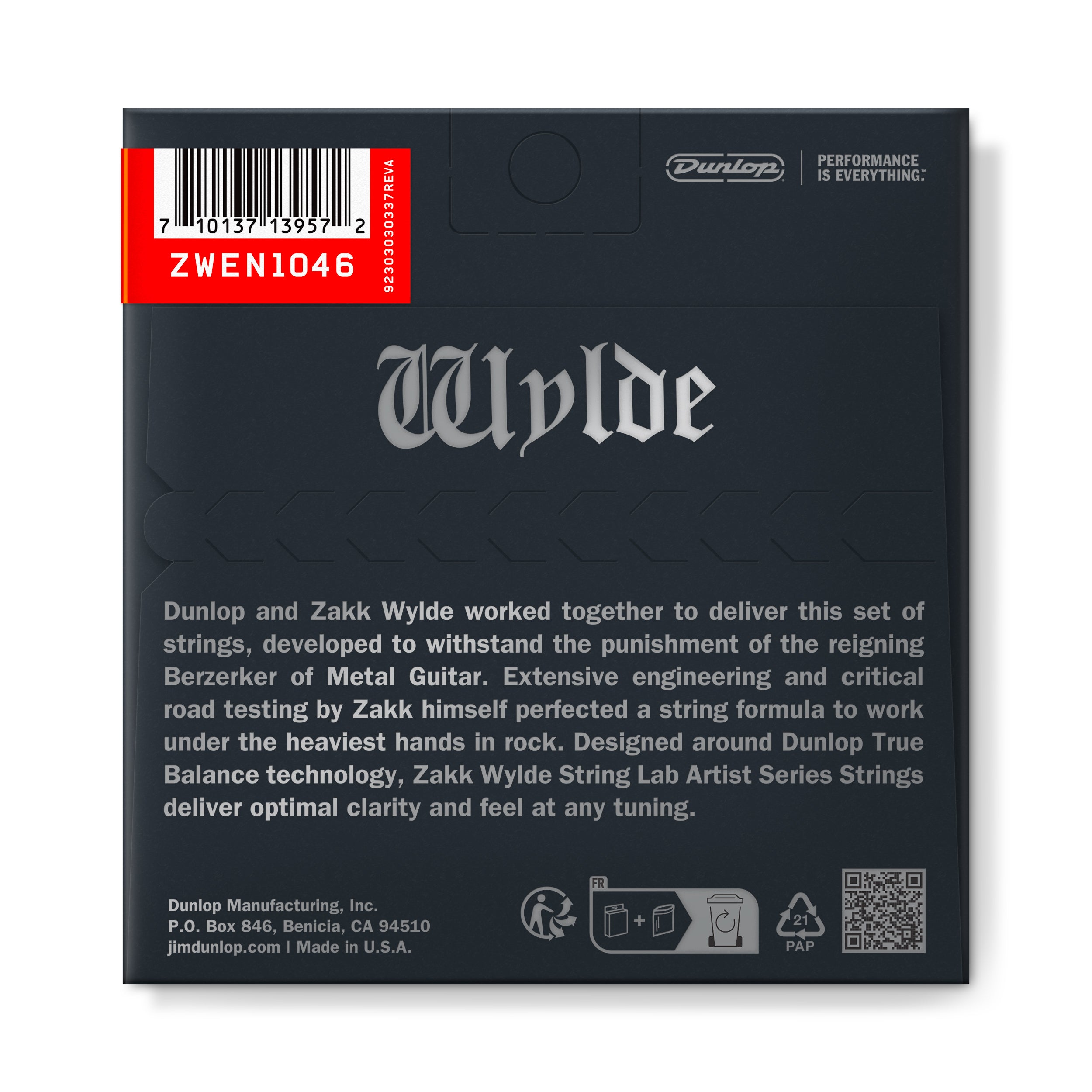 Jim Dunlop Zakk Wylde Nickel 10-46 Electric Guitar Strings