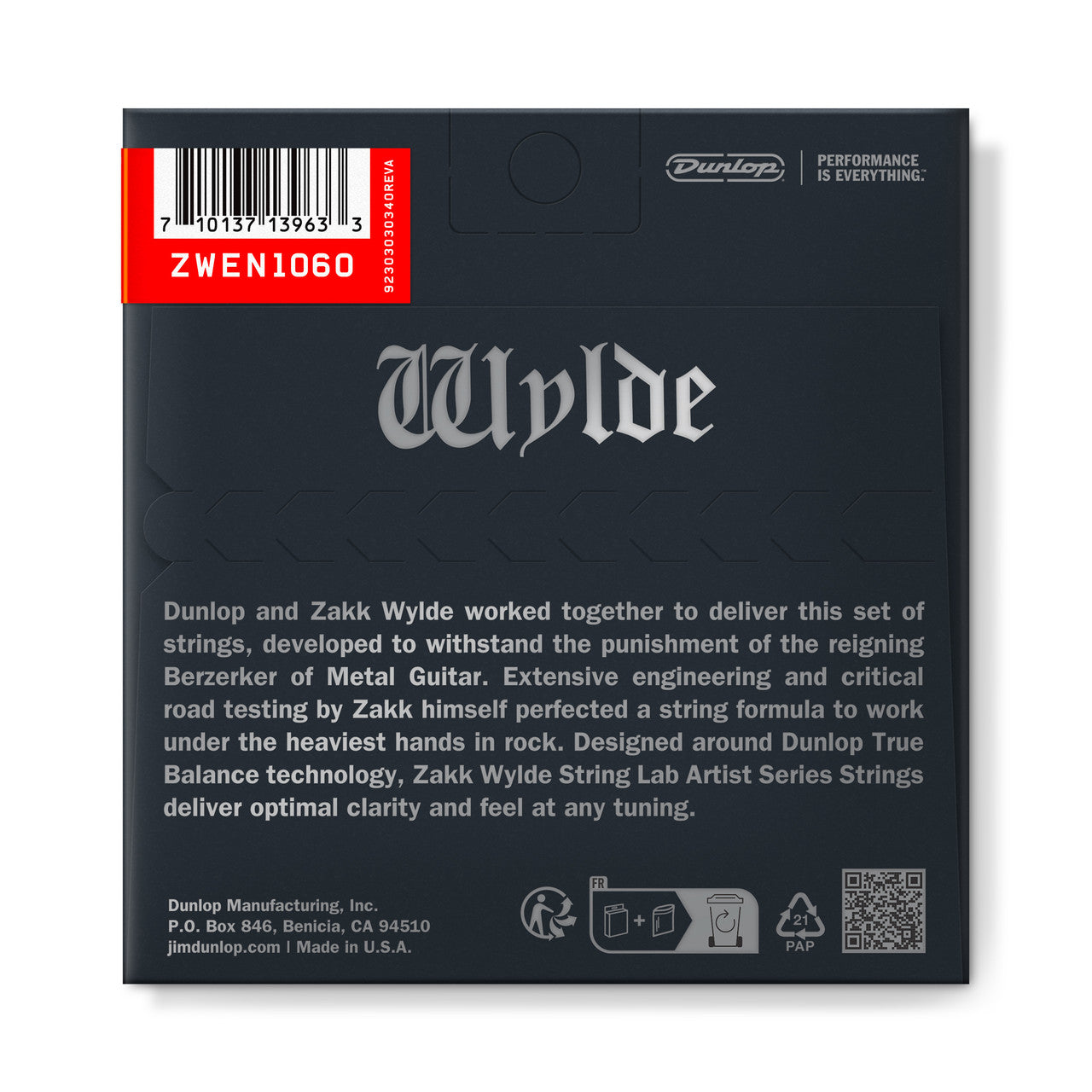 Jim Dunlop Zakk Wylde Nickel 10-60 Electric Guitar Strings