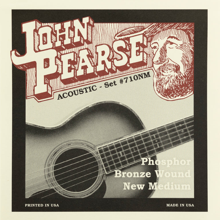 John Pearse Phosphor Bronze 13-55 Acoustic Guitar Strings, New Medium