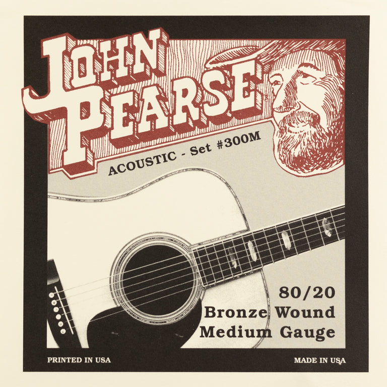John Pearse 80/20 Bronze 13-56 Acoustic Guitar Strings, Medium