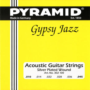 Pyramid Django Silver-plated 10-45 Acoustic Guitar Strings, Semi Light