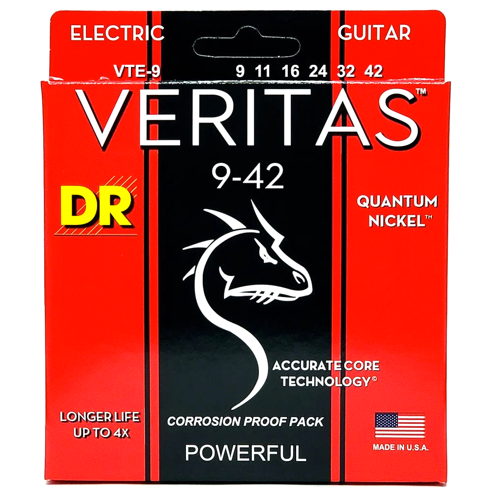 DR Strings VERITAS Quantum Nickel 9-42 Electric Guitar Strings