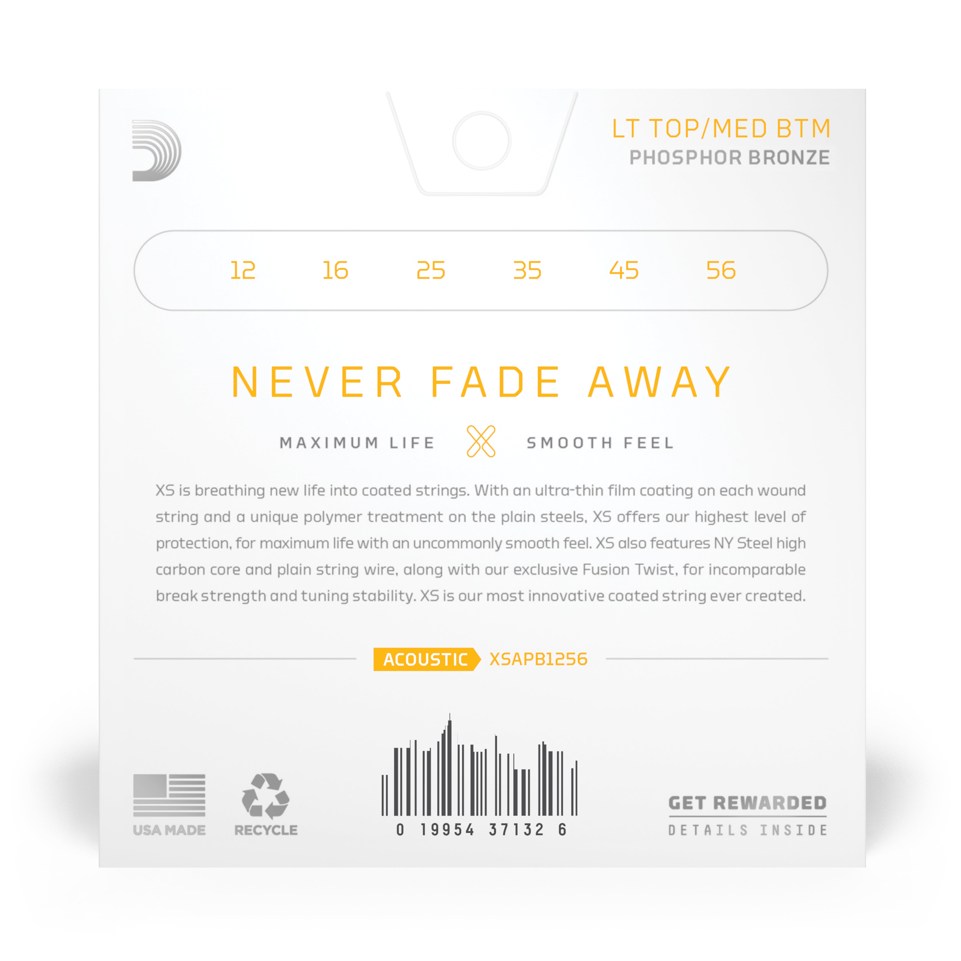 D'Addario XS Phosphor Bronze 12-56 Taylor Acoustic Guitar Strings