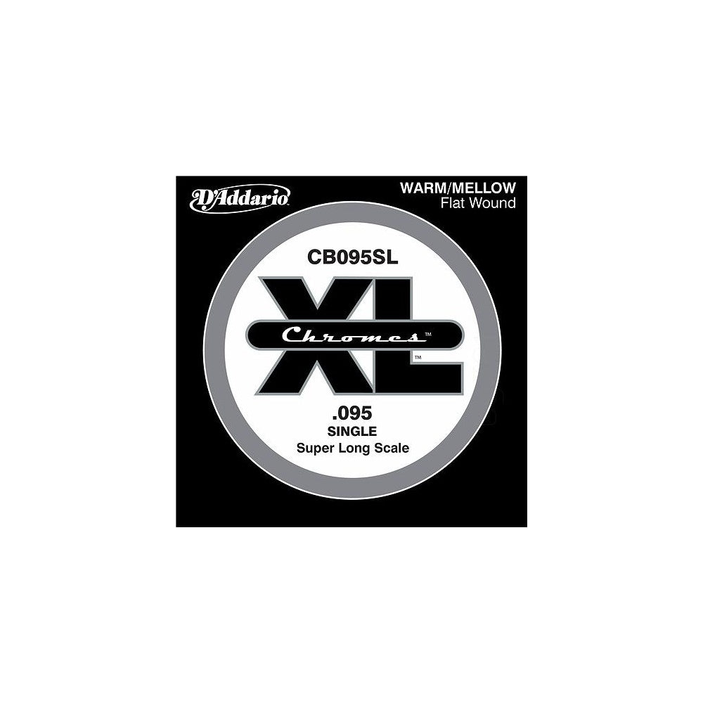 D'Addario CB095SL Chromes XL Flatwound Bass Single String .095 Super Long