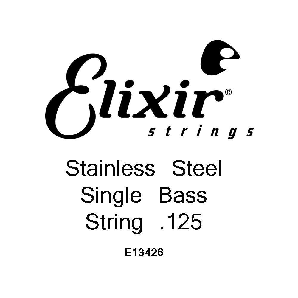 Elixir Nanoweb Stainless Steel 125 (.125") Bass Single String, Long Sc