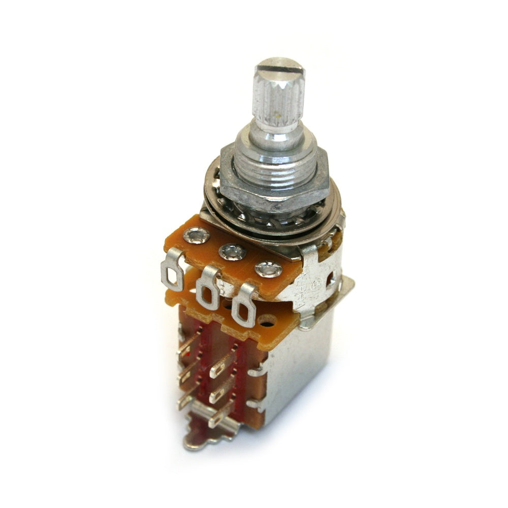 AllParts EP-0286-000 Potentiometer, 500K Audio (LOG), Split Splined Shaft, Push/Pull