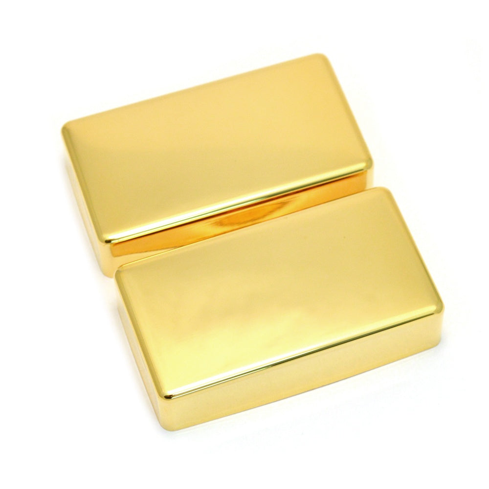 AllParts PC-0307-002 Humbucking Pickup Covers Set, No Holes, Gold