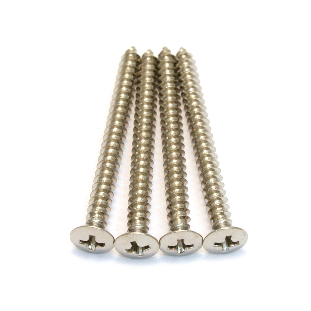 AllParts GS-0005-001 Neck Plate Screws, Phillips Head, Nickel, 4-Pack