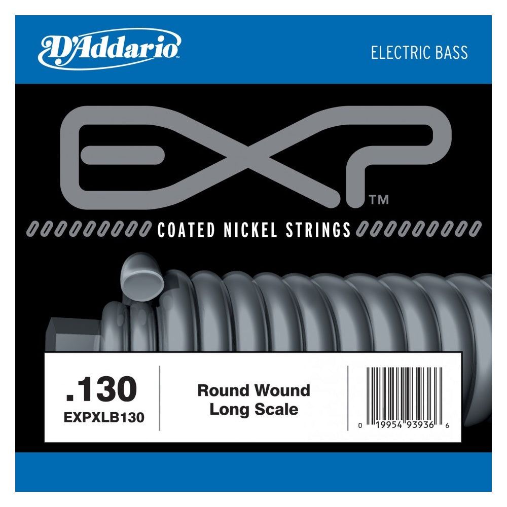 D'Addario EXPXLB130 EXP Coated Nickel Wound Bass Guitar Single String .130 Long Scale