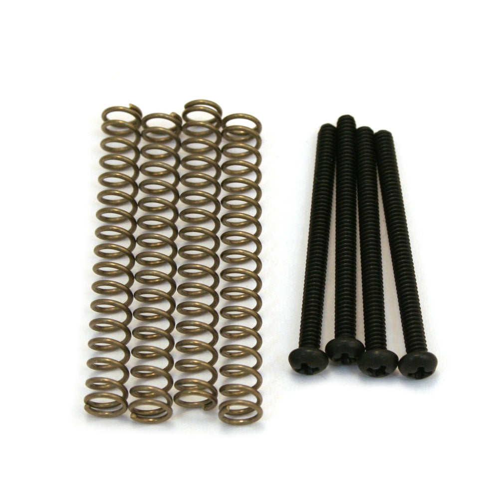 AllParts GS-0012-003 Pickup Mounting Screws & Springs for Humbucker, US Thread, Black 4-Pack
