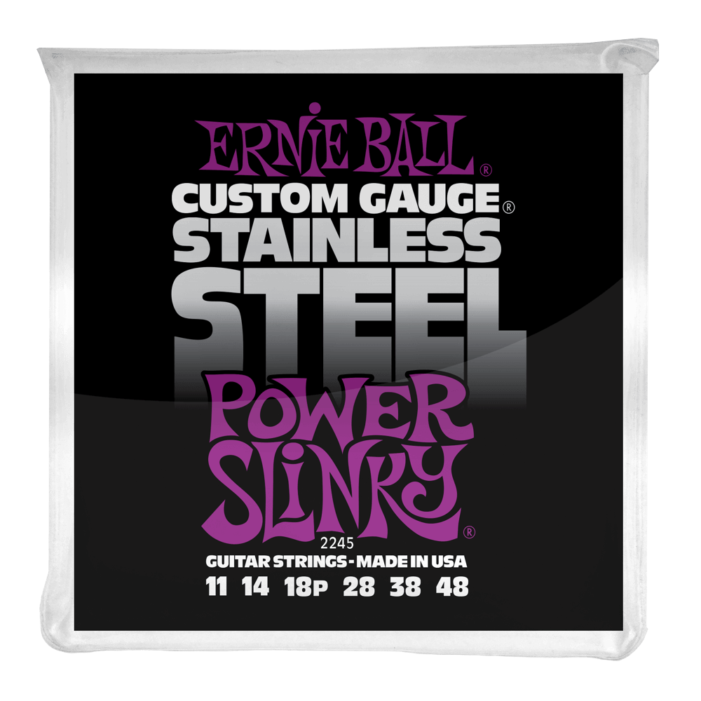 Ernie Ball 2245 Stainless Steel Electric Guitars Strings 11-48 Power Slinky