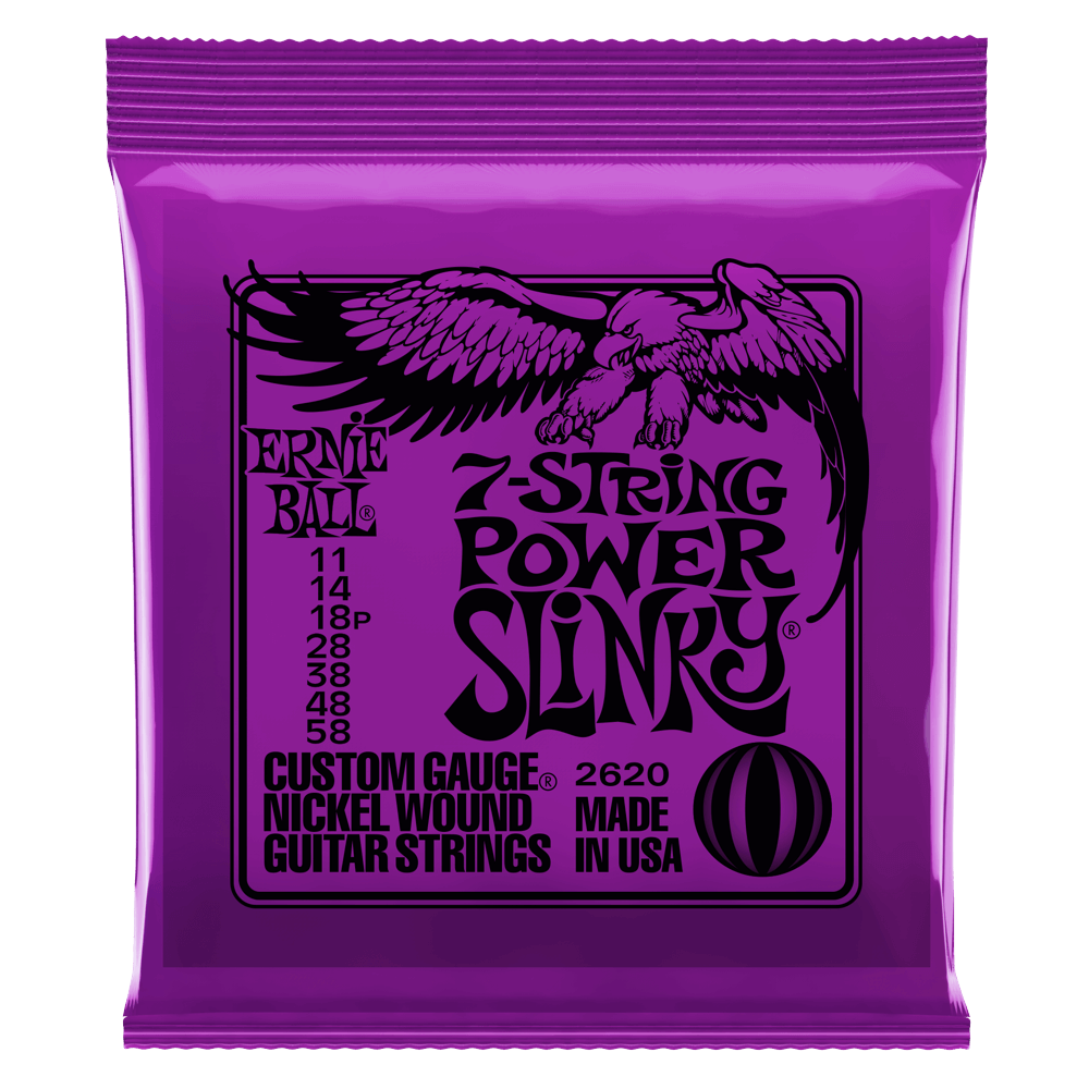 Ernie Ball 2620 7-String Power Slinky 11-58 Electric Guitar Strings