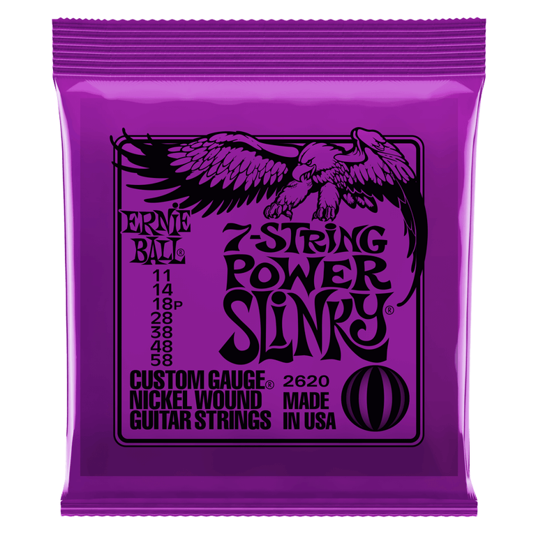 Ernie Ball 2620 7-String Power Slinky 11-58 Electric Guitar Strings