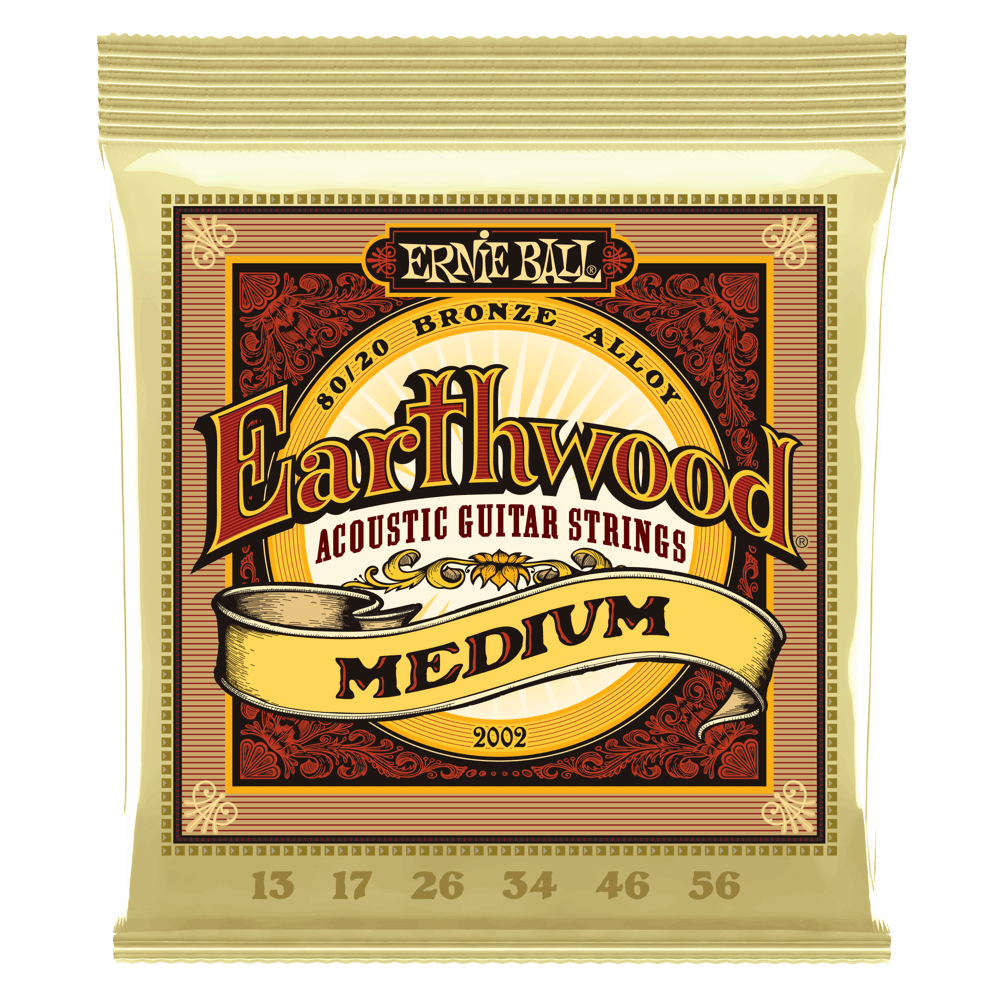 Ernie Ball Earthwood 80/20 Bronze 13-56 Acoustic Guitar Strings, Medium
