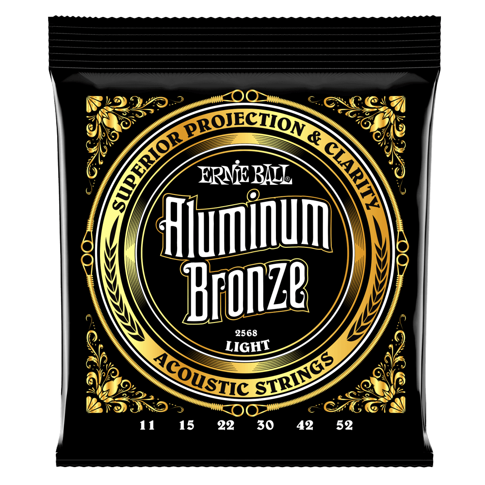 Ernie Ball Aluminum Bronze 11-52 Acoustic Guitar Strings, Custom Light
