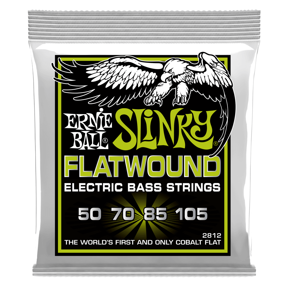 Ernie Ball Cobalt Flatwound Regular Slinky 50-105 Bass Guitar Strings, Long Scale