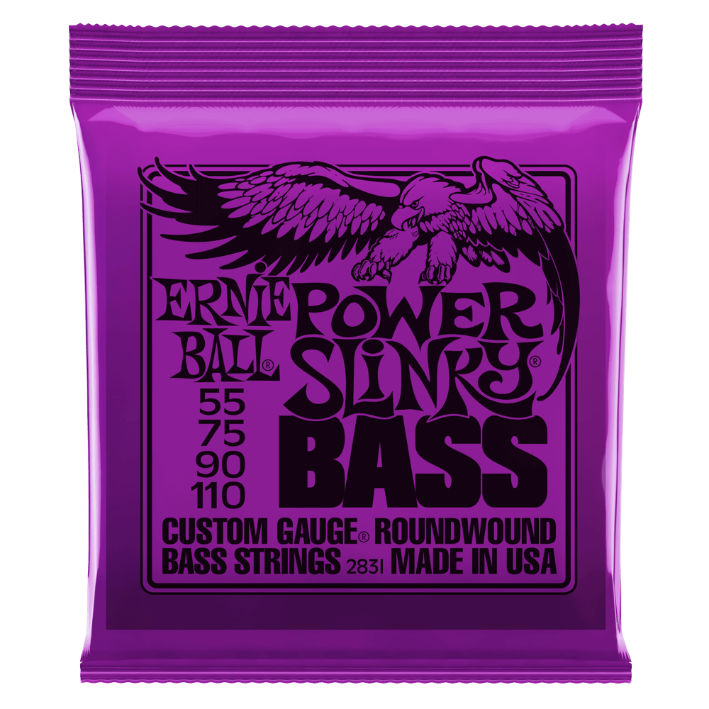 Ernie Ball Power Slinky Nickel Wound 55-110 Bass Guitar Strings, Long Scale