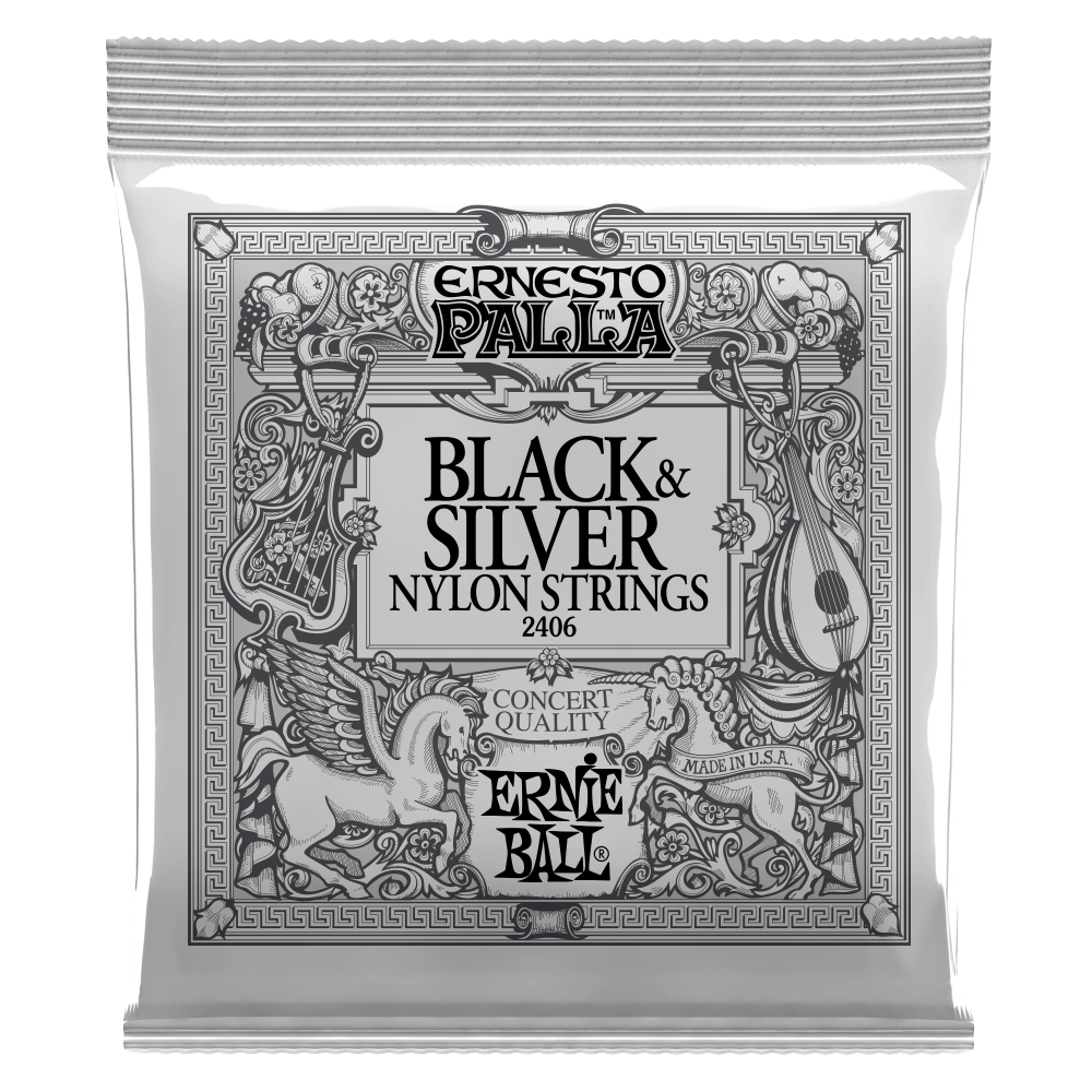 Ernie Ball Ernesto Palla Nylon Black & Silver Classical Guitar Strings