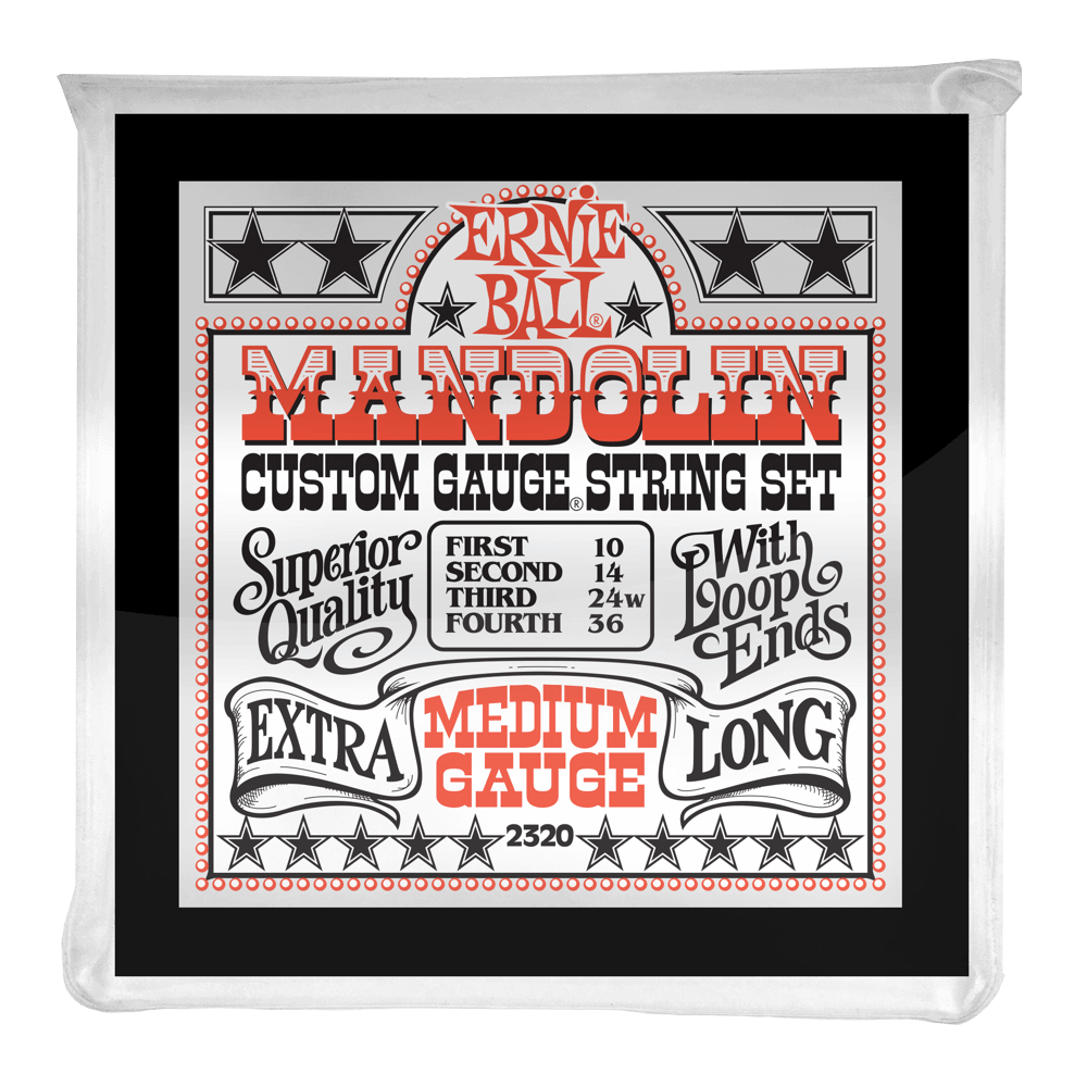 Ernie Ball 2320 Stainless Steel Mandolin Strings 10-36 Loop End Medium Gauge 8-String