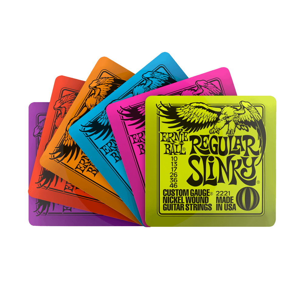 Ernie Ball Drinks Coasters Guitar Gift Set Slinky Regular Super Power Skinny