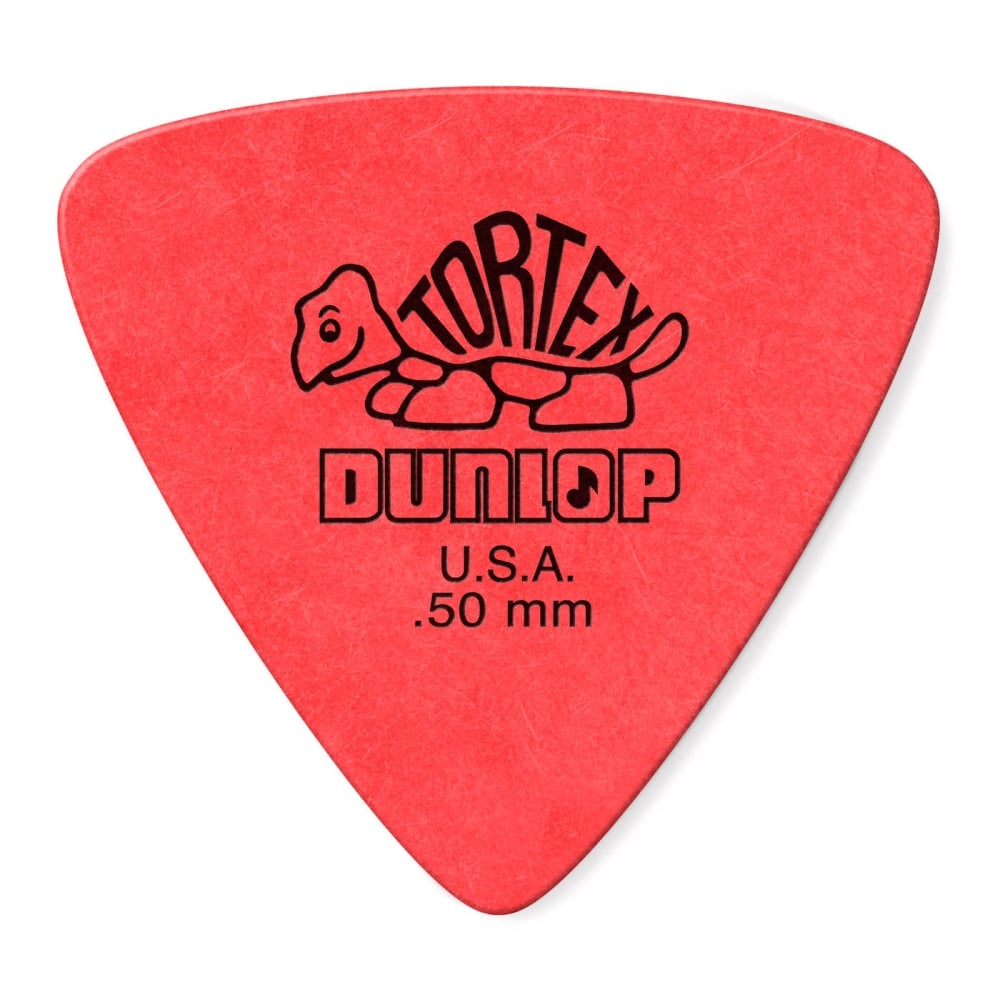 Jim Dunlop Tortex Triangle Guitar Plectrum .50mm Red Player (Pack of 6 Plectrums)