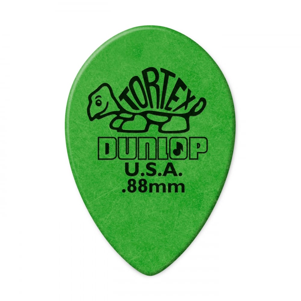 Jim Dunlop .88mm Small Teardrop Picks Green, 36-Pack