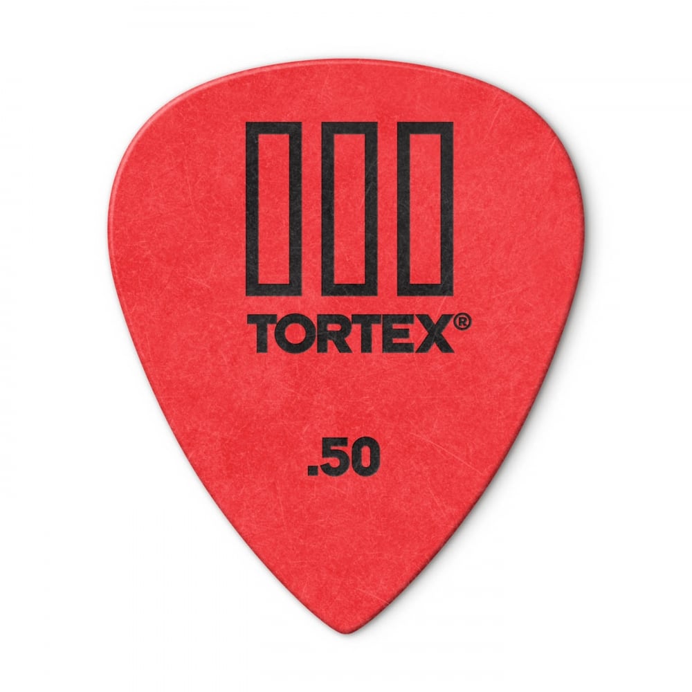 Jim Dunlop Tortex III Guitar Picks .50mm Red, Player Pack of 12