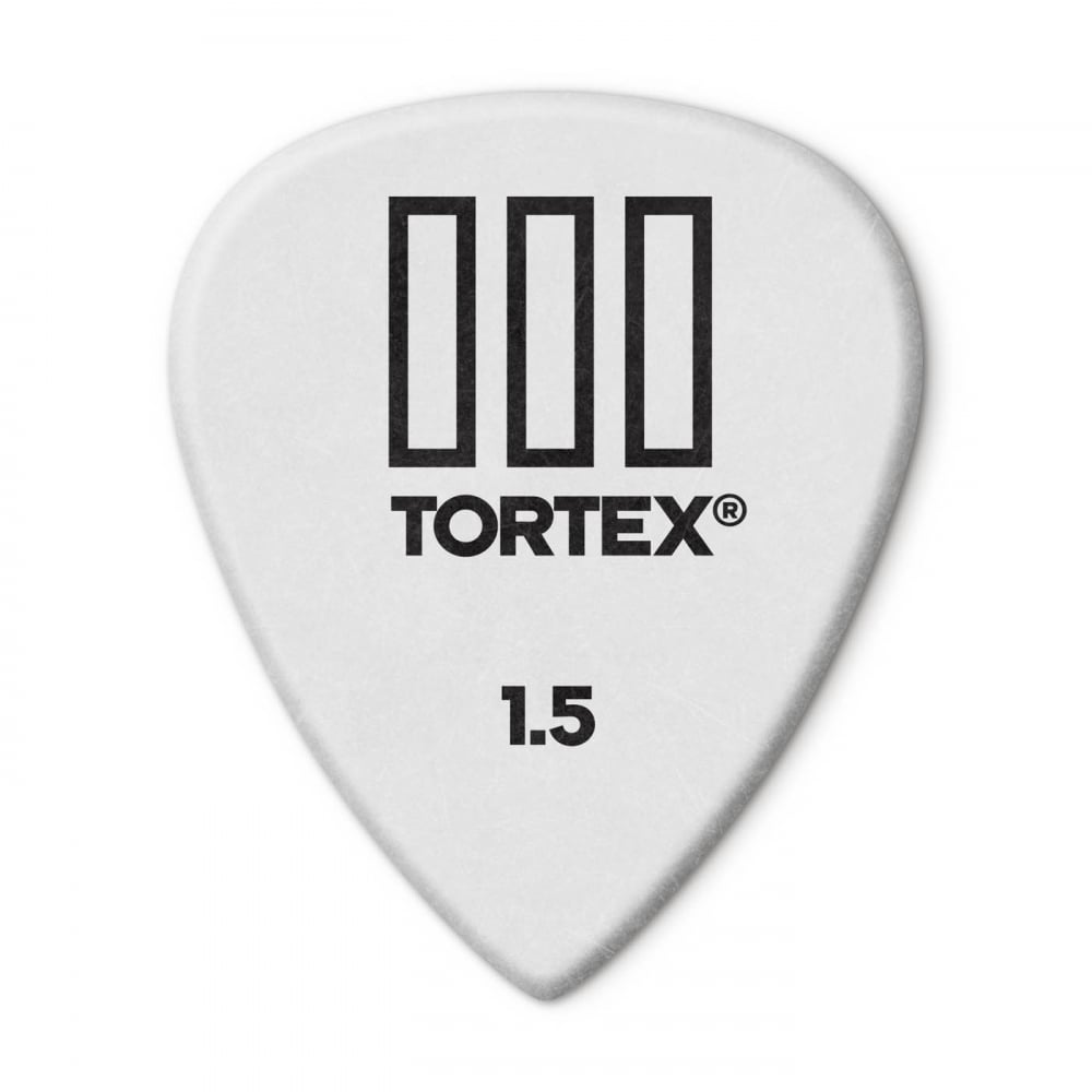 Jim Dunlop Tortex III Guitar Picks 1.50mm White Player Pack of 12 Picks 462P150