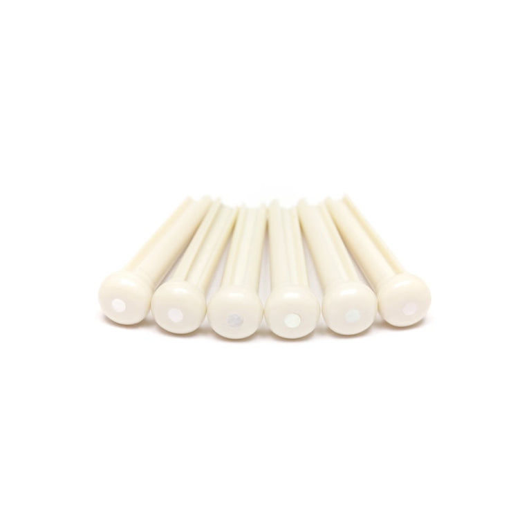 Graph Tech TUSQ Traditional Bridge Pins, White w/ Mother of Pearl Inlay